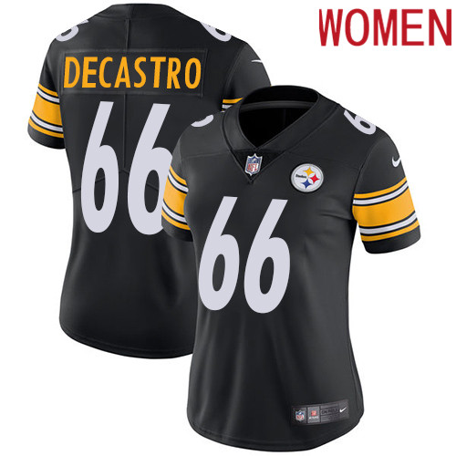 2019 Women Pittsburgh Steelers #66 Decastro black Nike Vapor Untouchable Limited NFL Jersey->women nfl jersey->Women Jersey